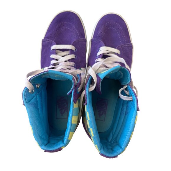 Vans unisex Sk8 Hi Purple Green Checkerboard Sneaker Sz 9 SKU 8997 - Picture 9 of 16